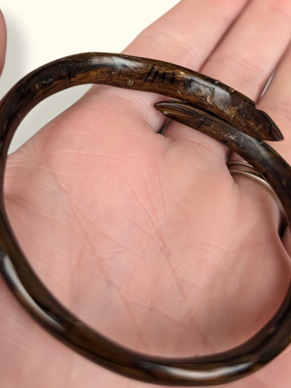 Vintage Mid-Century Faux Wood Bracelet - Picture 5 of 6